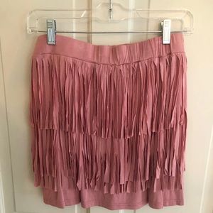 Blush Fringe Skirt